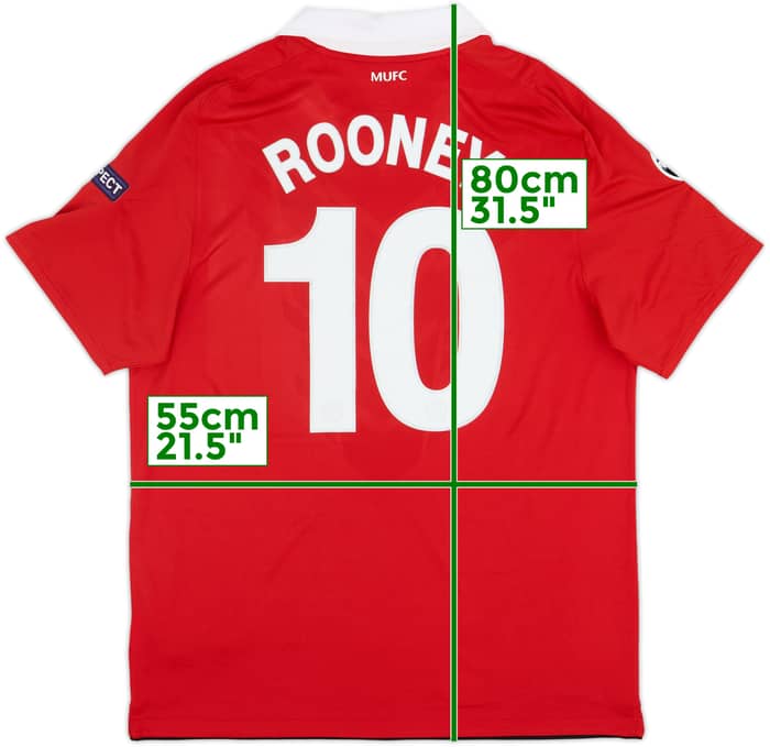 2010-11 Manchester United Home Shirt Rooney #10 - 8/10 - (L)