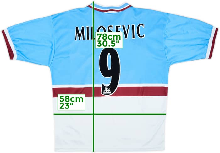 1997-98 Aston Villa Away Shirt Milosevic #9 - 6/10 - (L)