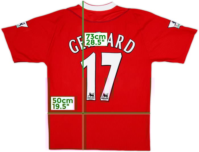 2002-04 Liverpool Home Shirt Gerrard #17 - 9/10 - (M)