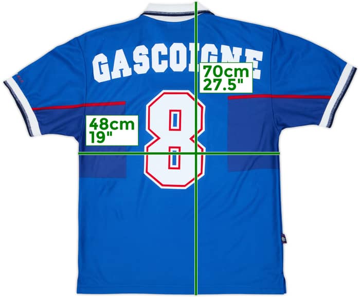 1997-99 Rangers Home Shirt Gascoigne #8 - 8/10 - (S)