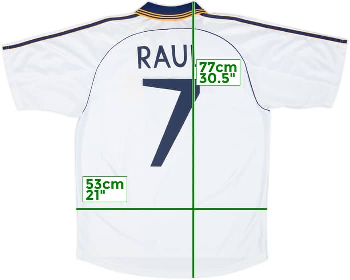 1998-00 Real Madrid Home Shirt Raul #7 - 8/10 - (M)