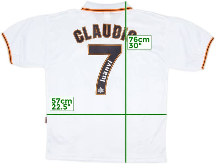 1998-99 Valencia Home Shirt Claudio #7 - 9/10 - (XL)