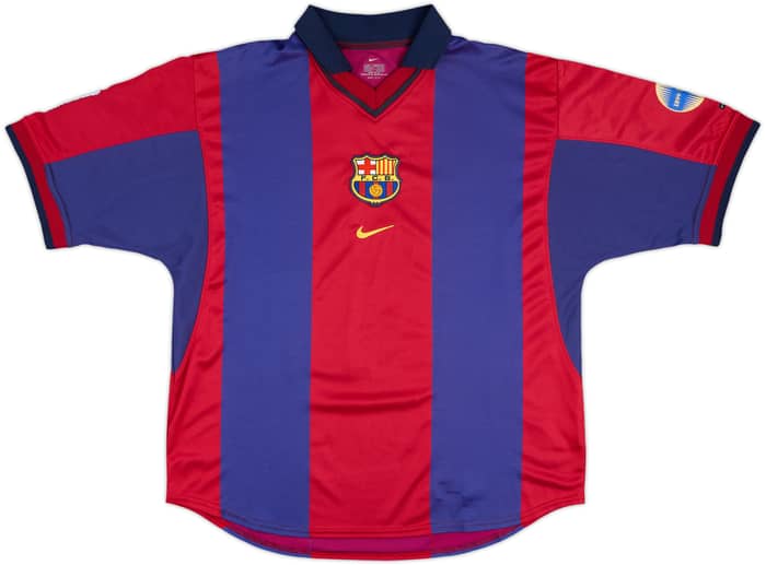 2000-01 Barcelona Home Shirt Rivaldo #10 - 8/10 - (L)