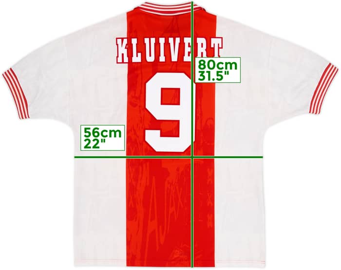 1996-97 Ajax Home Shirt Kluivert #9 - 9/10 - (L)