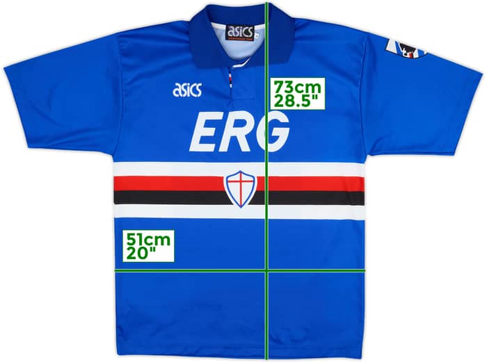 Camiseta de local de Sampdoria 1992-94 - 10/10 - (L)