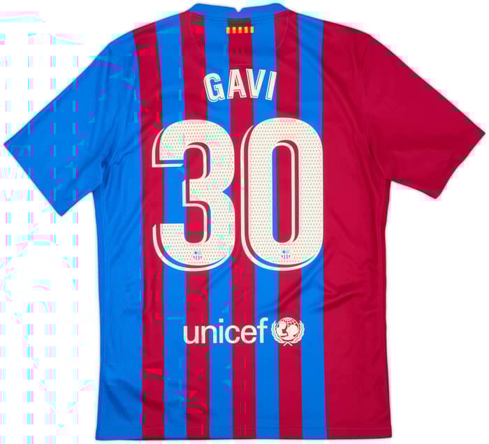 2021-22 Barcelona Home Shirt Gavi #30 - 9/10 - (M)