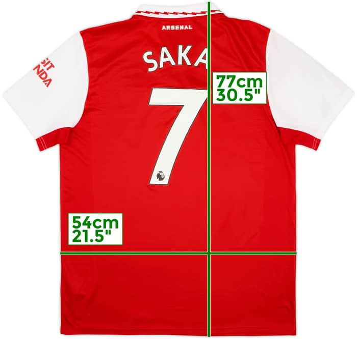 2022-23 Arsenal Home Shirt Saka #7 - 8/10 - (L)