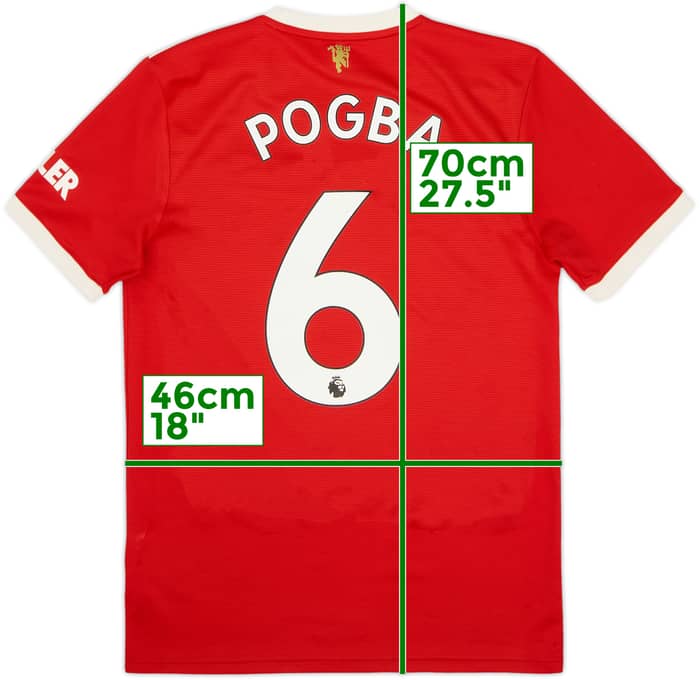 2021-22 Manchester United Home Shirt Pogba #6 - 7/10 - (S)