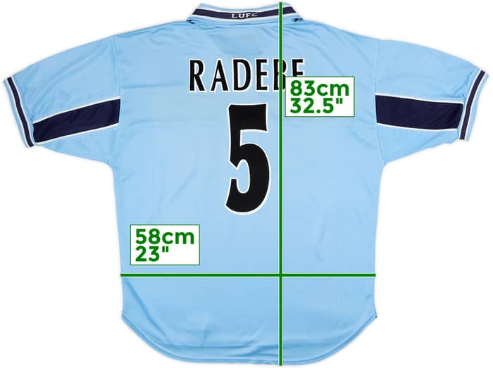 1999-00 Leeds United Away Shirt Radebe #5 - 7/10 - (L)