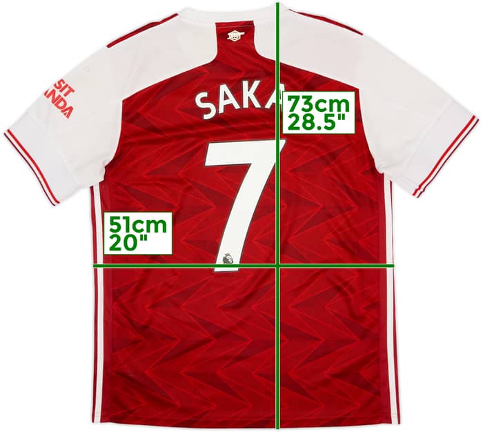 2020-21 Arsenal Home Shirt Saka #7 - 6/10 - (L)