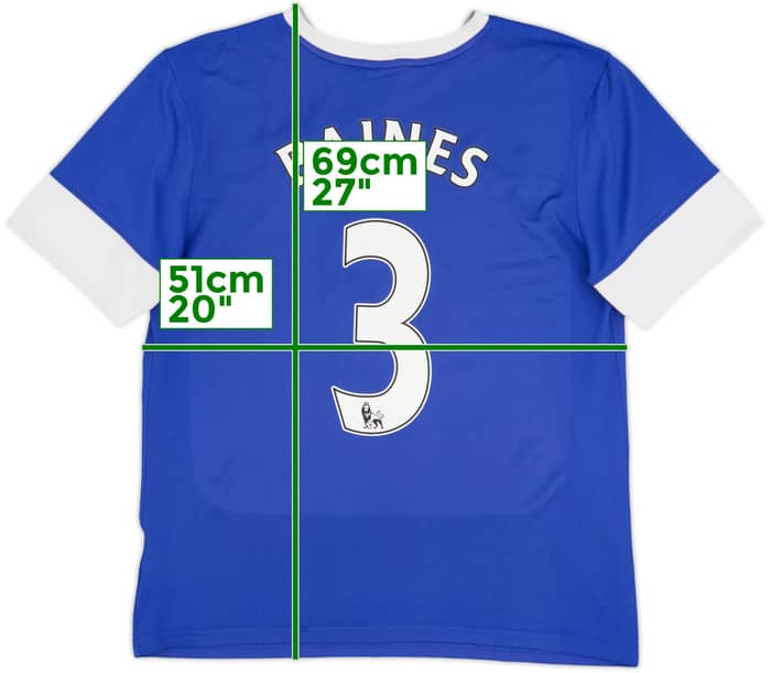 2012-13 Everton Home Shirt Baines #3 - 8/10 - (L)