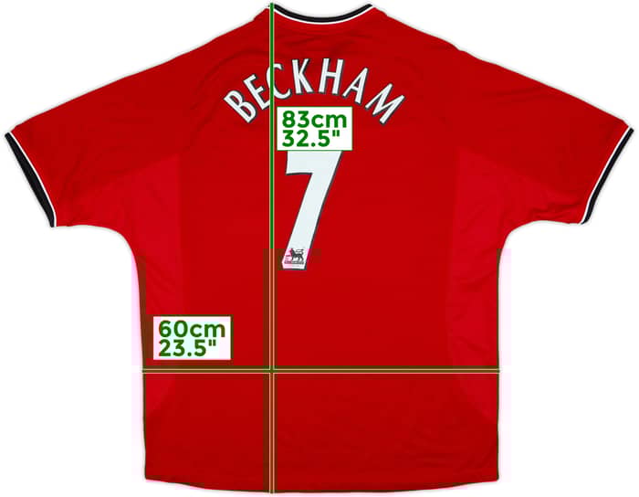 2000-02 Manchester United Home Shirt Beckham #7 - 6/10 - (XXL)