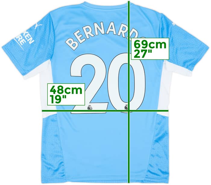 2021-22 Manchester City Home Shirt Bernardo #20 - 10/10 - (M)