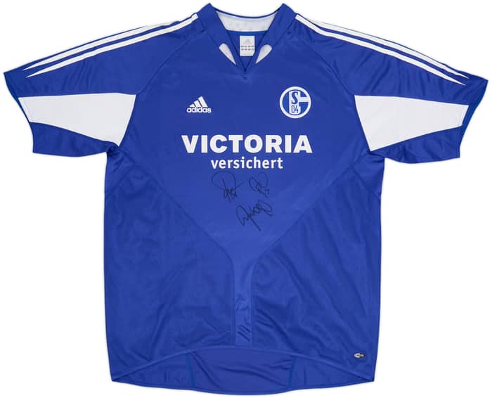2004-05 Schalke Signed Home Shirt - 7/10 - (XL)