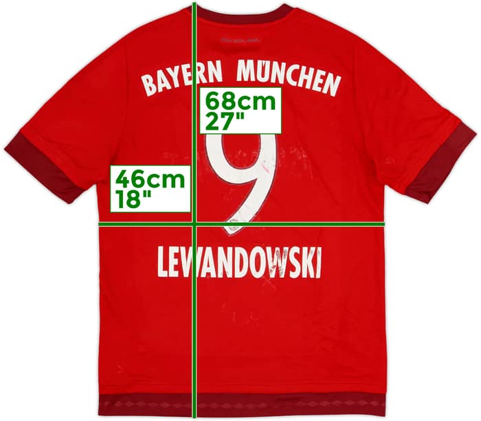 2015-16 Bayern Munich Home Shirt Lewandowski #9 - 4/10 - (XL.Boys)
