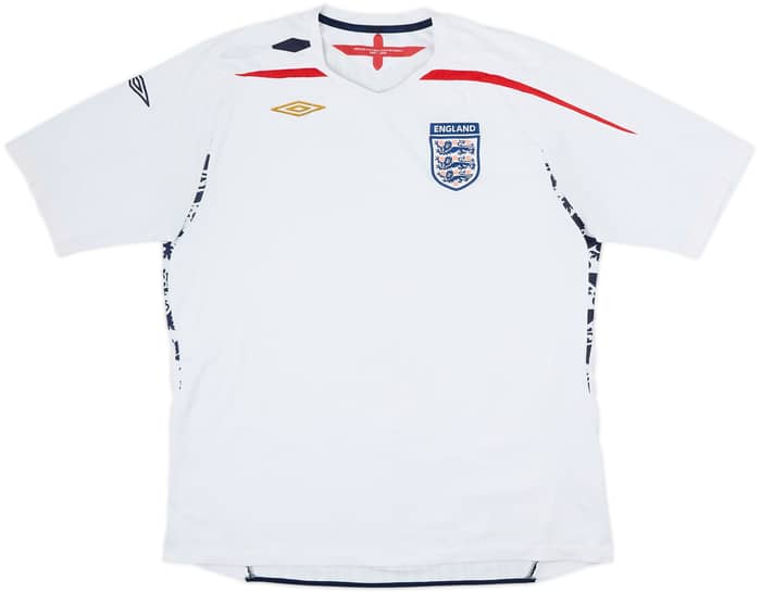 2007-09 England Home Shirt - 4/10 - (XXL)