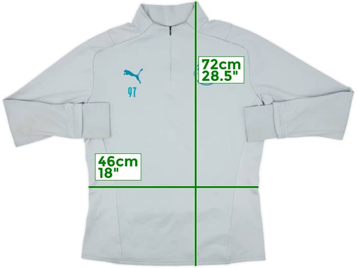 2021-22 Manchester City Player Issue Puma 1/4 Zip Drill Top #97 - 8/10 - (M)