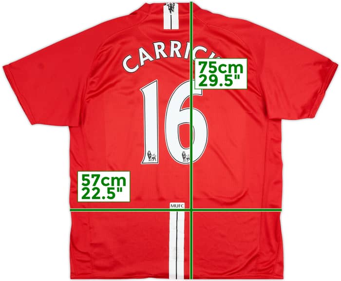 2007-09 Manchester United Home Shirt Carrick #16 - 6/10 - (XL)