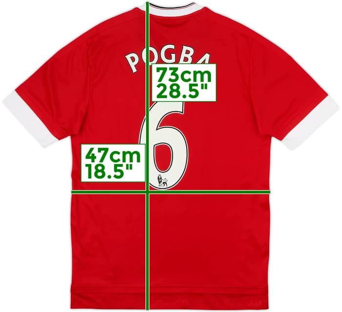 2015-16 Manchester United Home Shirt Pogba #6 - 9/10 - (S)