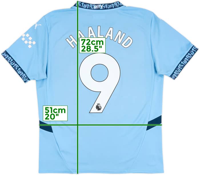 2024-25 Manchester City Home Shirt Haaland #9 - 6/10 - (L)
