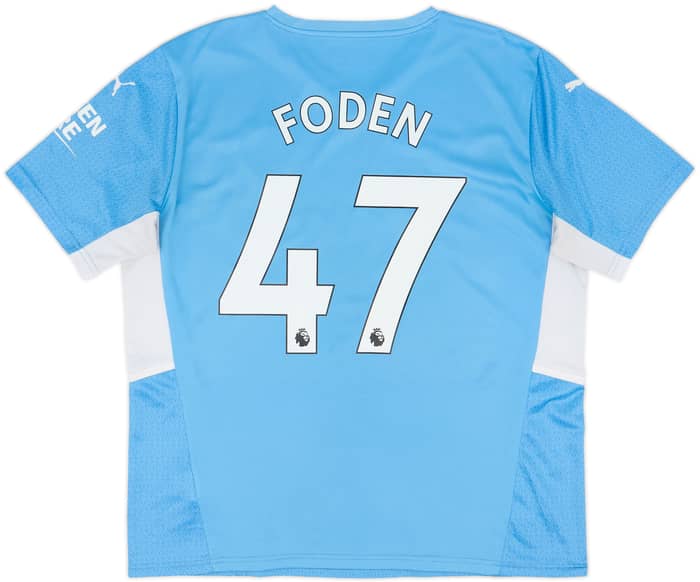 2021-22 Manchester City Home Shirt Foden #47 - 8/10 - (XL)