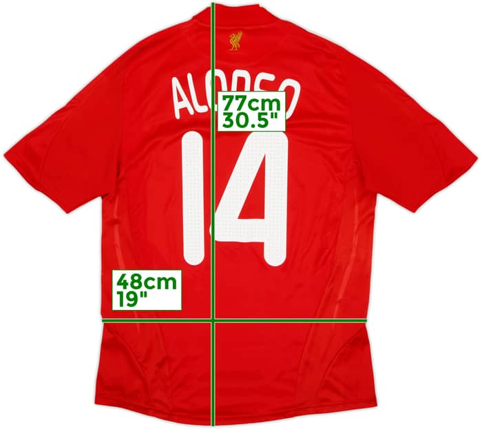 2008-10 Liverpool Home Shirt Alonso #14 - 6/10 - (M)