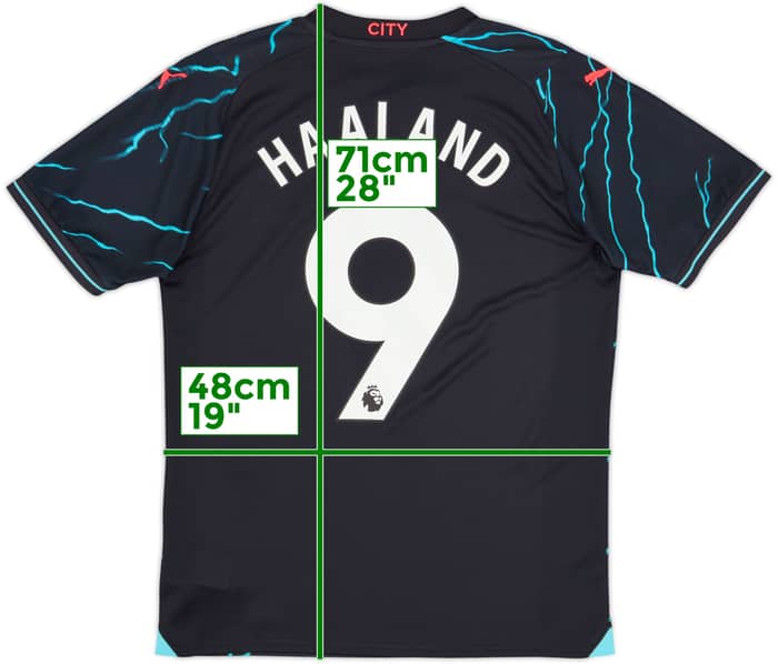 2023-24 Manchester City Third Shirt Haaland #9 - 8/10 - (M)