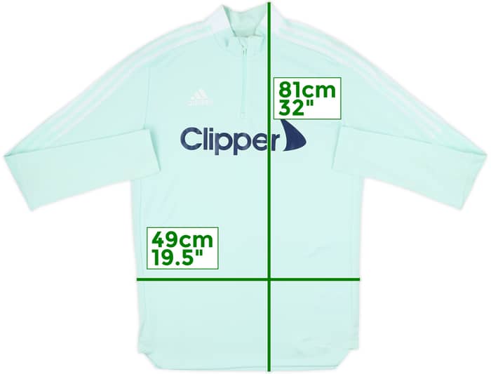 2021-22 Leeds United adidas 1/4 Zip Training Top - 8/10 - (M)