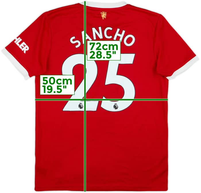 2021-22 Manchester United Home Shirt Sancho #25 - 5/10 - (M)