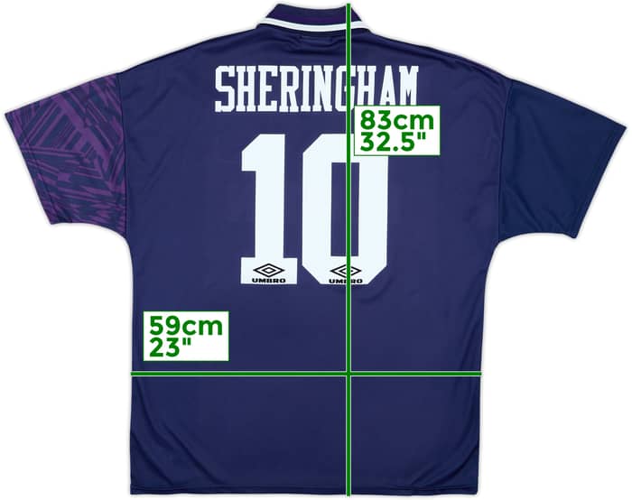 1994-95 Tottenham Away Shirt Sheringham #10 - 6/10 - (XL)
