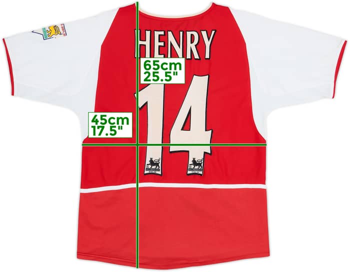 2002-04 Arsenal Home Shirt Henry #14 - 6/10 - (XL.Boys)