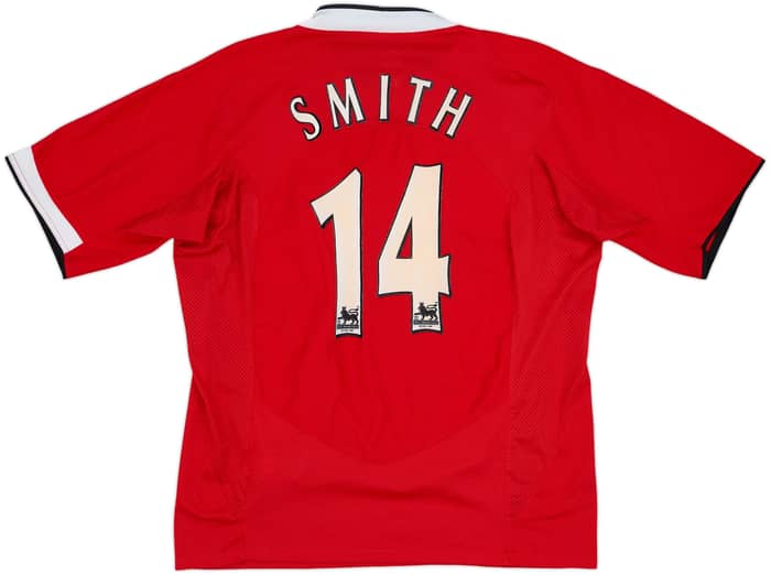 2004-06 Manchester United Home Shirt Smith #14 - 8/10 - (L)