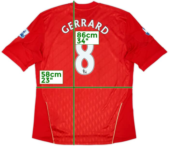 2010-12 Liverpool Camiseta local Gerrard #8 - 8/10 - (XL)