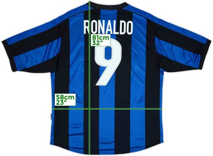 1999-00 Inter Milan Home Shirt Ronaldo #9 - 9/10 - (L)