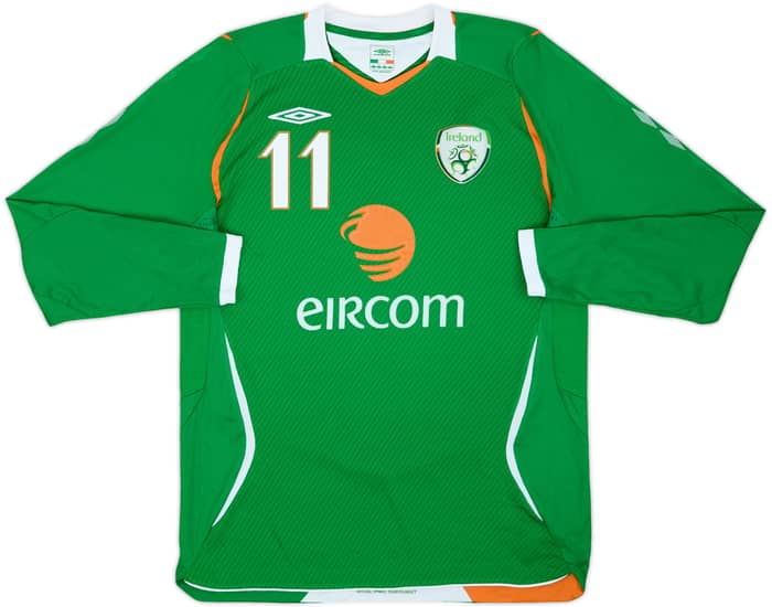 Camiseta de local de Ireland 2008-10 Manga Larga Duff #11 - 7/10 - (M)