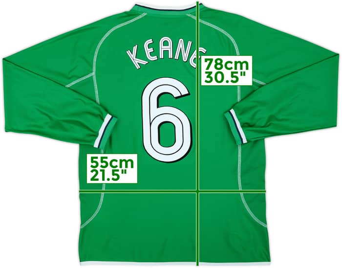 2001-03 Ireland Home L/S Shirt Keane #6 - 8/10 - (L)