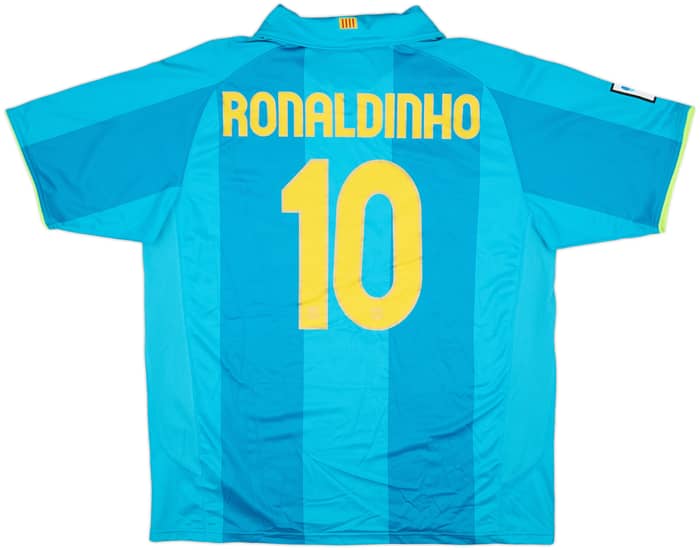 2007-09 Barcelona Away Shirt Ronaldinho #10 - 10/10 - (XL)