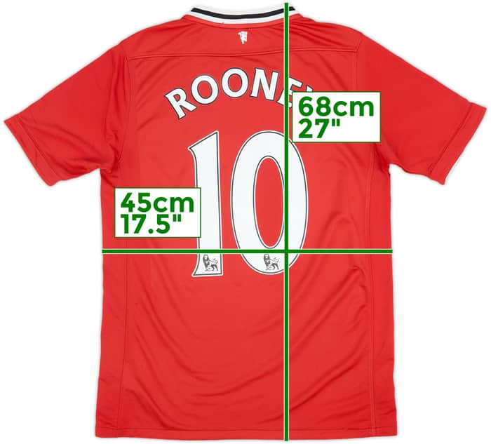 2011-12 Manchester United Home Shirt Rooney #10 - 8/10 - (XL.Boys)
