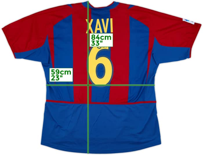 2002-03 Barcelona Home Shirt Xavi #6 - 9/10 - (XL)