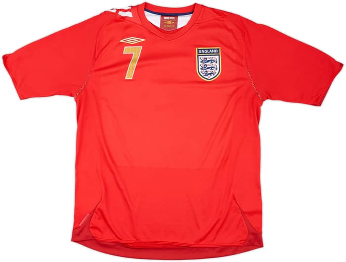 2006-08 England Away Shirt Beckham #7 - 5/10 - (XL)