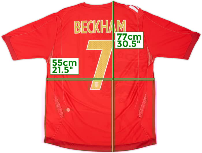 2006-08 England Away Shirt Beckham #7 - 5/10 - (XL)