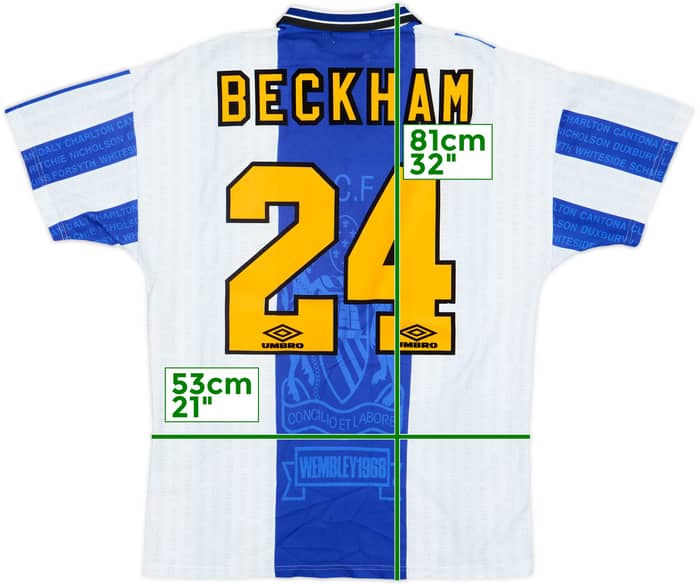 1994-96 Manchester United Third Shirt Beckham #24 - 8/10 - (L)