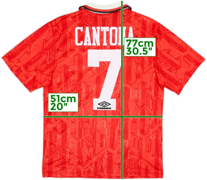 1992-94 Manchester United Home Shirt Cantona #7 - 9/10 - (M)