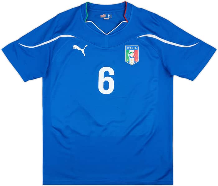 2010-12 Italy Authentic Home Shirt De Rossi #6 - 4/10 - (M)