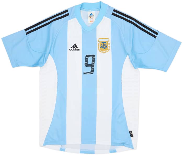 2002-04 Argentina Home Shirt Batistuta #9 - 9/10 - (S)