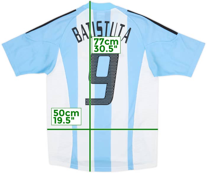 2002-04 Argentina Home Shirt Batistuta #9 - 9/10 - (S)