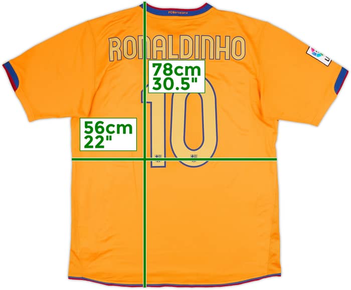 2006-08 Barcelona Away Shirt Ronaldinho #10 - 6/10 - (L)