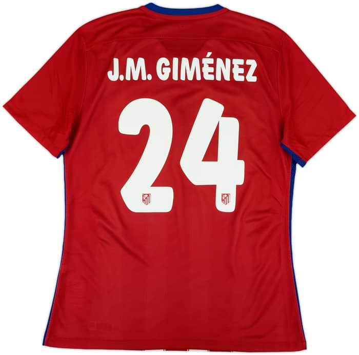 2015-16 Atletico Madrid Player Issue Home Shirt J.M.Gimenez #24 - 10/10 - (L)