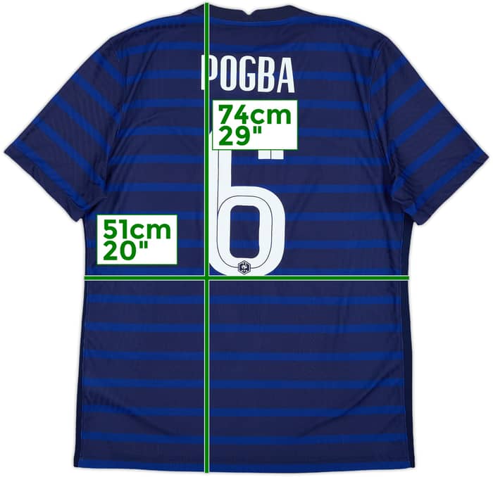 2020-21 France Authentic Home Shirt Pogba #6 - 10/10 - (L)
