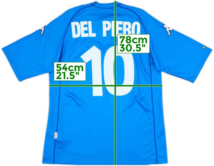 2000-01 Italy Basic Home Shirt Del Piero #10 - 8/10 - (XL)